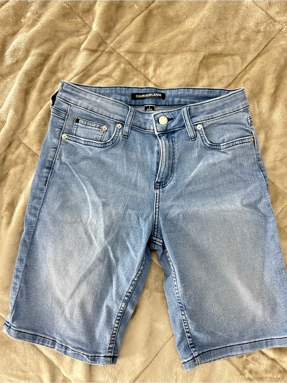 Calvin Klein Jeans Women's Light Blue Denim Bermuda Shorts